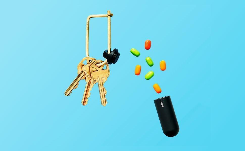 Black Anodized Aluminum Key Capsule with Threaded Lid