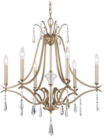 Minka Lavery Aged Brio Gold Chandelier 26 3/4" Wide French Clear Crystal 6-Light Fixture for Dining Room House Kitchen Entryway