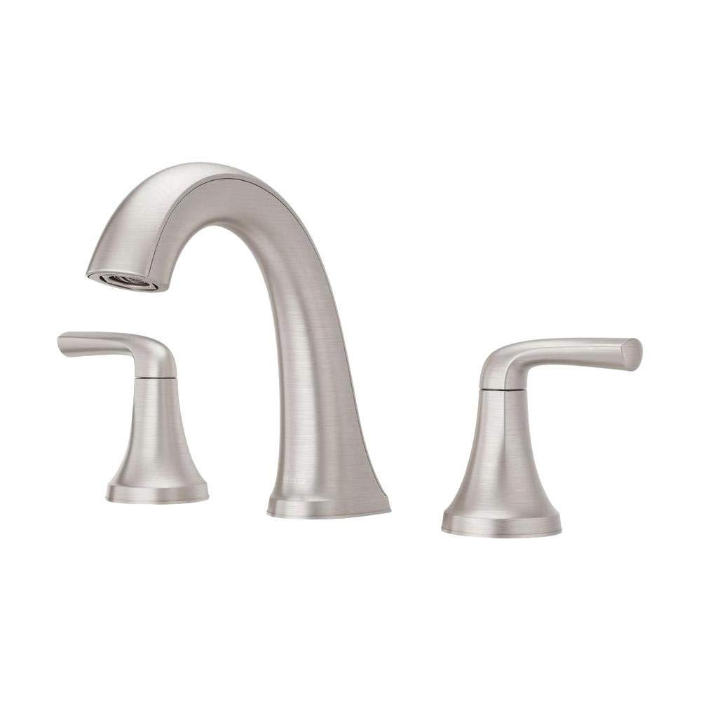 Spot Defense Brushed Nickel 8 in. Widespread Double Handle Bathroom Faucet