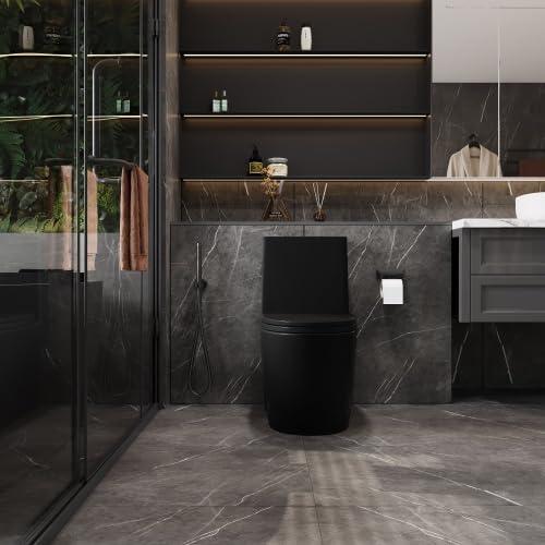 Matte Black High Efficiency Dual Flush One Piece Toilet