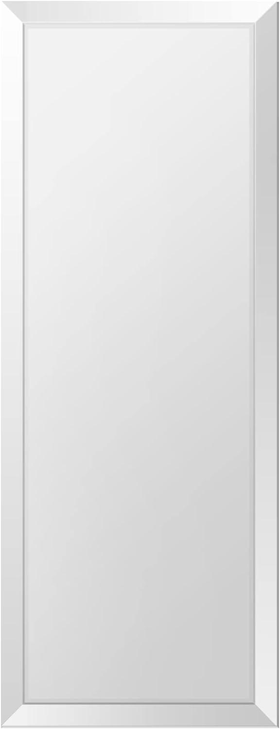 18"X40" inch Clear Rectangle Beveled Polish Frameless Wall Mirror with Hooks