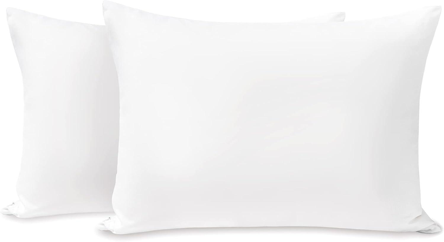 White Microfiber Toddler Pillowcases with Zipper Closure, 13" x 18"