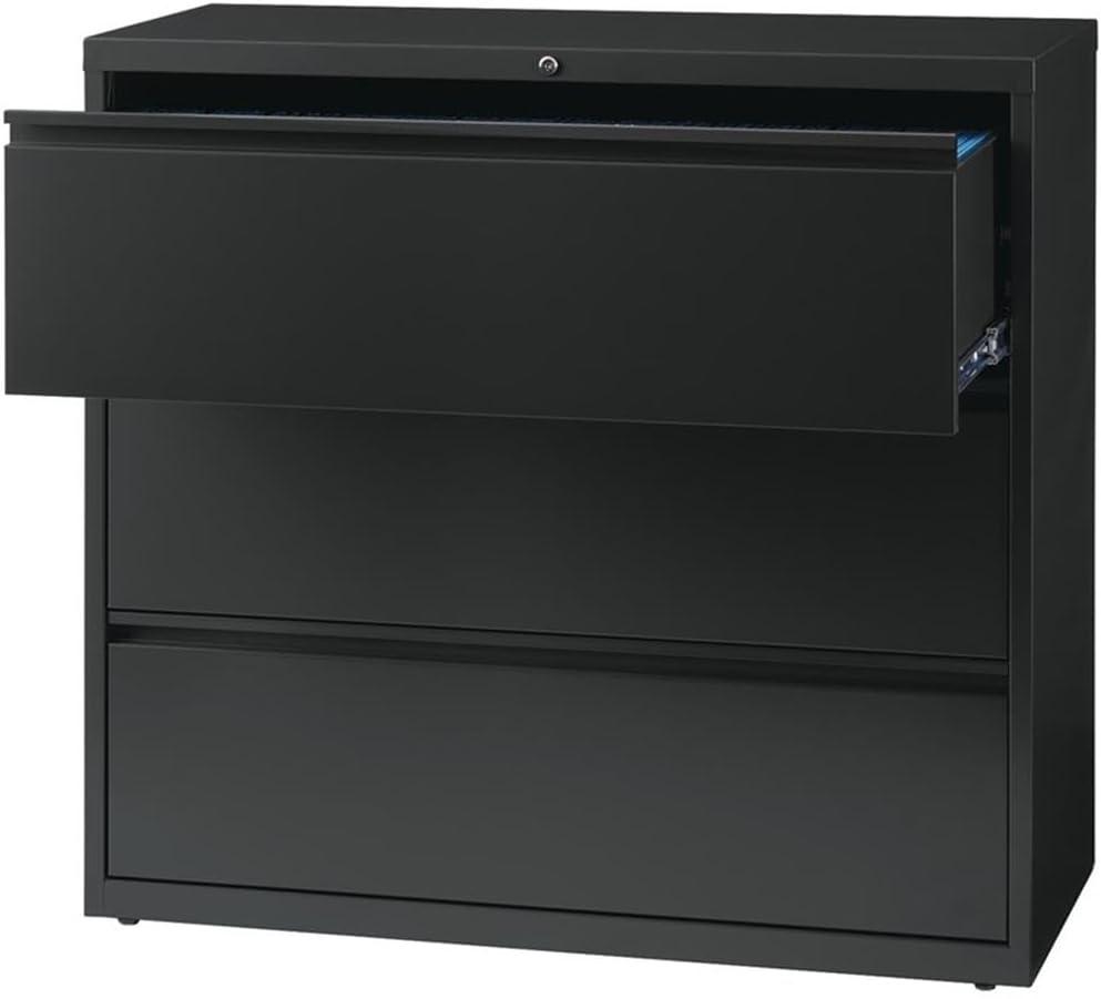 Charcoal 42" Wide 3-Drawer Steel Lateral File Cabinet