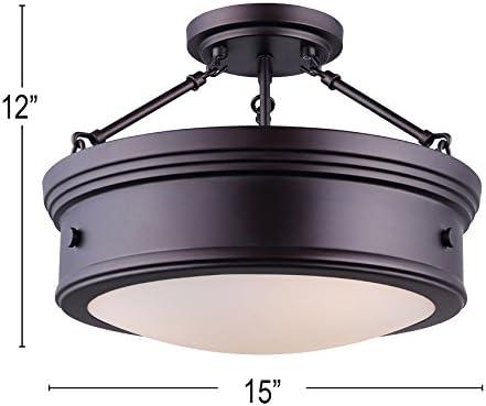 Jaxnfuro LTD ISF624A03ORB Boku ORB 3 Bulb Semi-Flush Mount Oil Rubbed Bronze with Flat Opal Glass, 3 Light