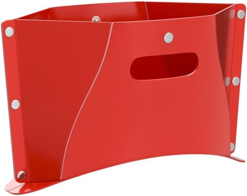 Foldable Portable Outdoor Stool, Thickness of 0.5 in, Quick Opens for Camping Hiking Picnic Fishing Subway, Lightweight Mini Folding Travel Potty Stool, Footrest for Air Travel Red