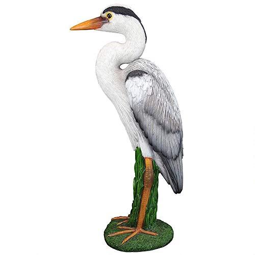 Gray Heron Coastal Bird Statue