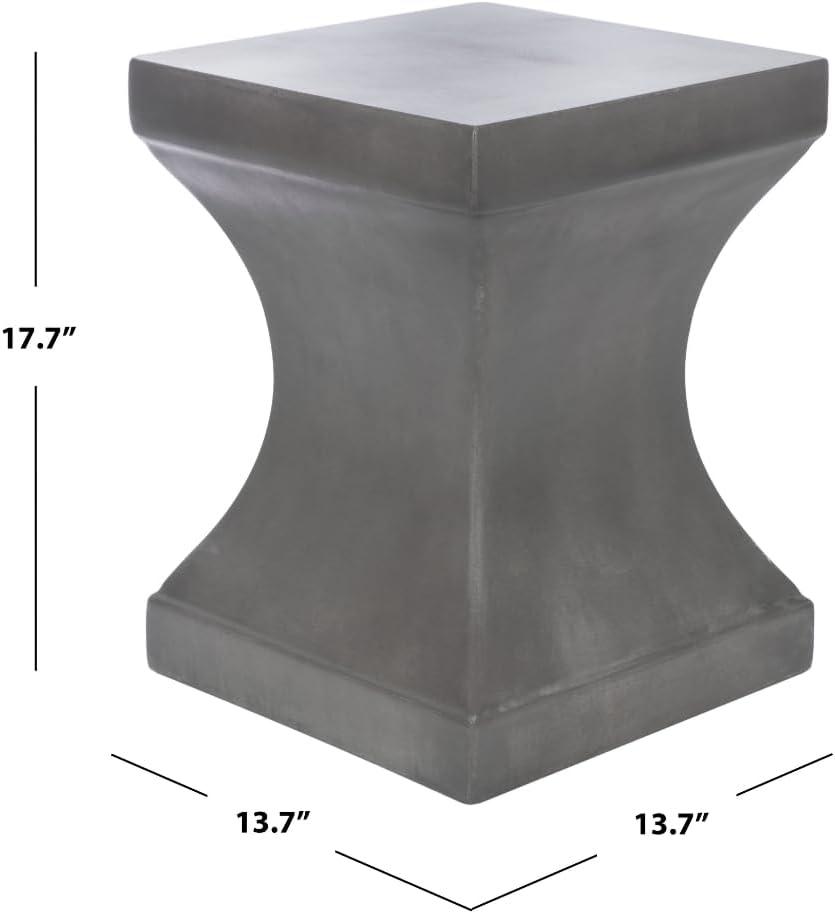 Curby Concrete Accent Stool - Black - Safavieh.