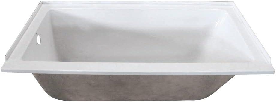 Kingston Brass Aqua Eden 60-Inch Acrylic Rectangular Drop-In Tub