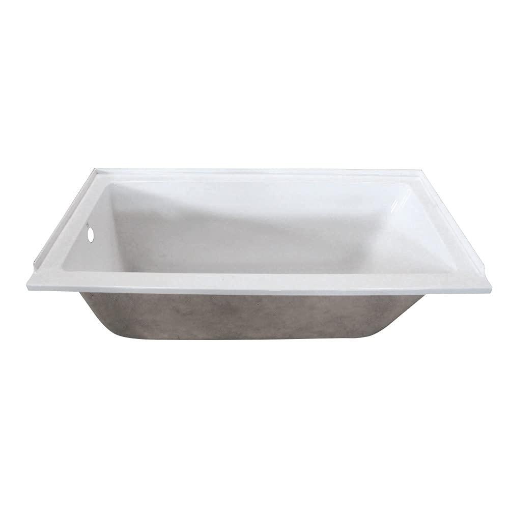 Kingston Brass Aqua Eden 60-Inch Acrylic Rectangular Drop-In Tub