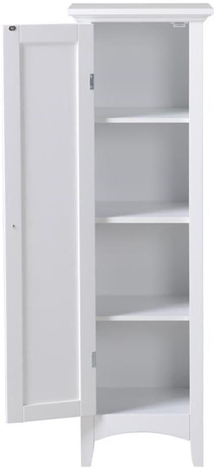 American Furniture Classics One Door Storage Kitchen Pantry Cabinet, White