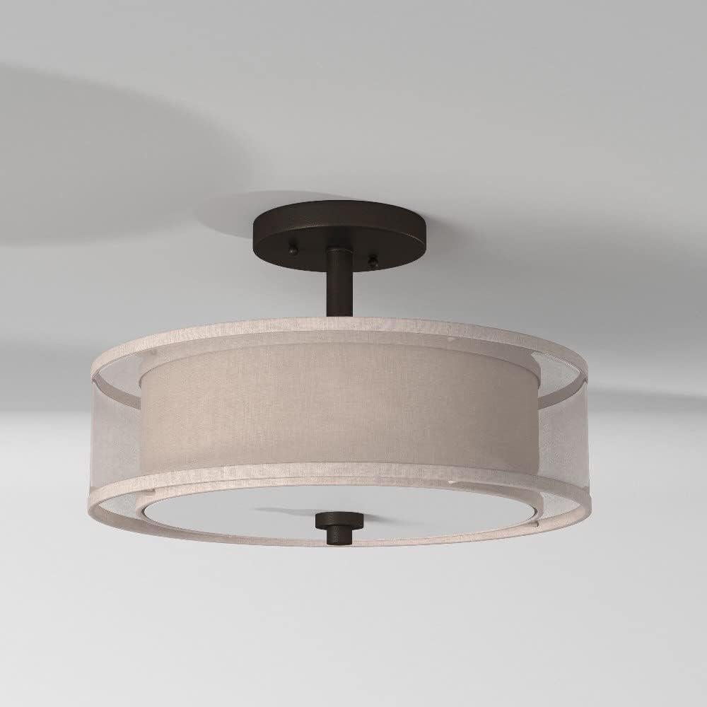 XylehR Semi Flush Mount Ceiling Light 4107-84, Parsons Studio Lighting Fixture, 3 Light,