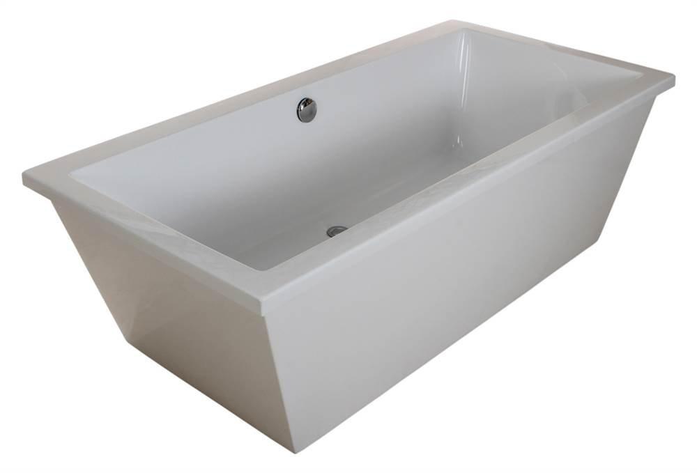 Kingston Brass Aqua Eden 66-Inch Acrylic Rectangular Double Ended Freestanding Tub with Drain
