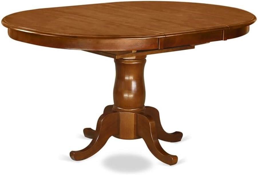 East West Furniture Portland Wood Butterfly Leaf Dining Table in Saddle Brown