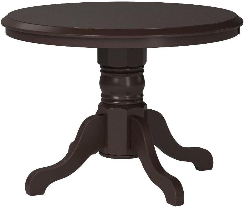 Classic Black 42" Round Wood Pedestal Dining Table