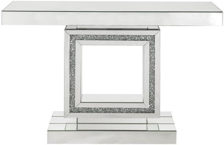 Noralie Mirrored Console Table with Faux Diamonds