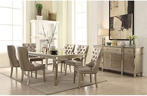 Wildon Home® Kacela Champagne Synthetic Leather & Champagne Finish Side Chair (Set Of 2)