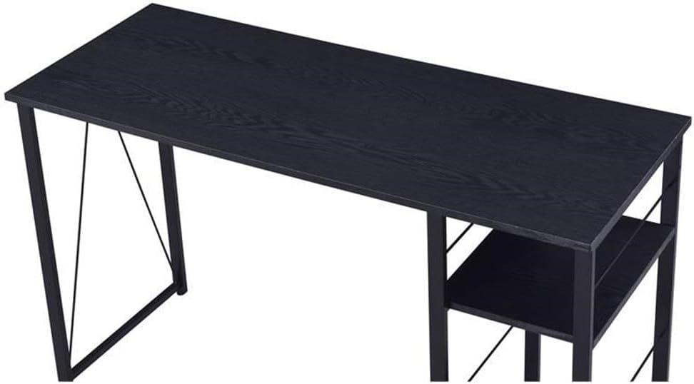 Vadna Writing Desk Black - Acme Furniture: Industrial Style, 47" Width, 2 Shelves, Wood Composite & Metal Frame