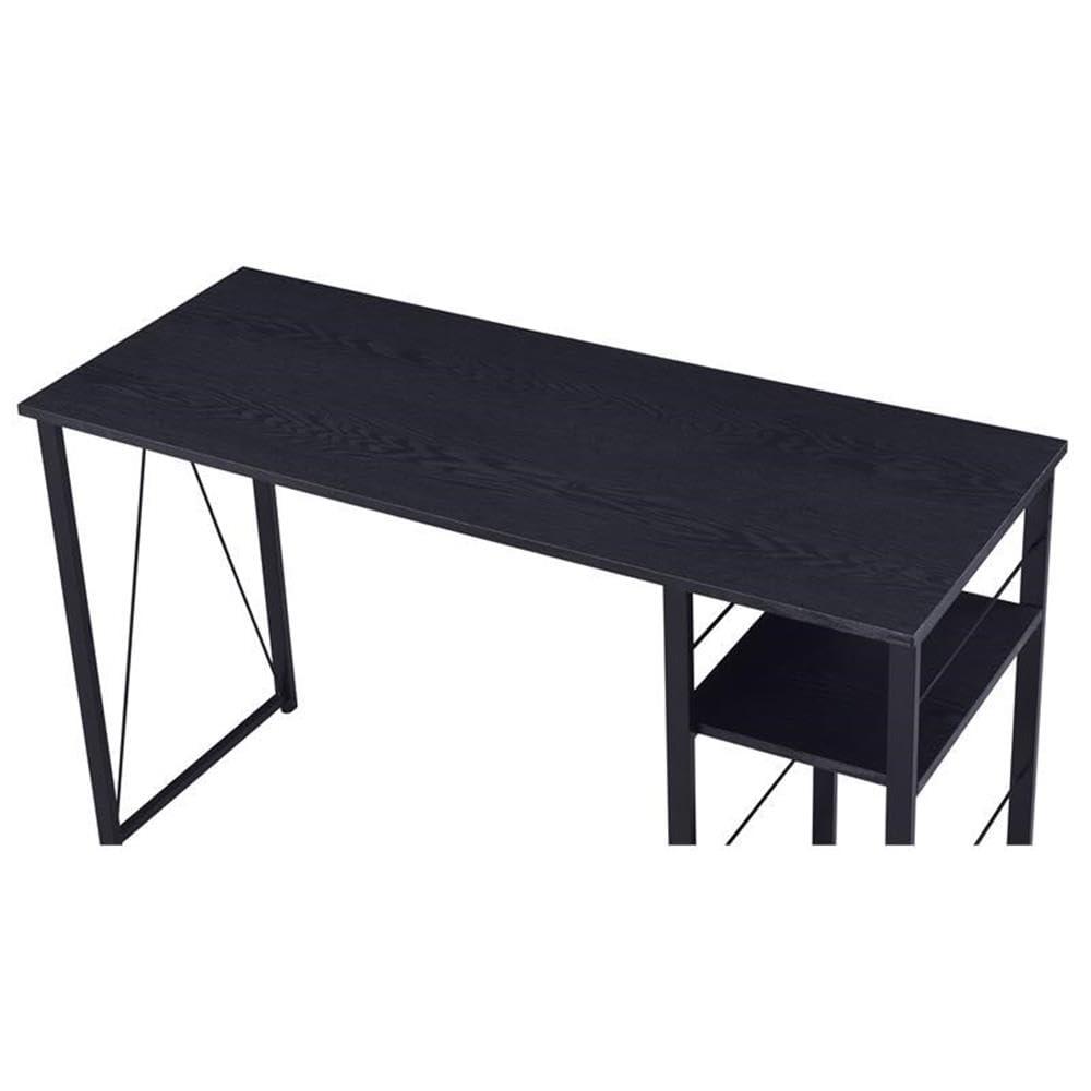 Vadna Writing Desk Black - Acme Furniture: Industrial Style, 47" Width, 2 Shelves, Wood Composite & Metal Frame