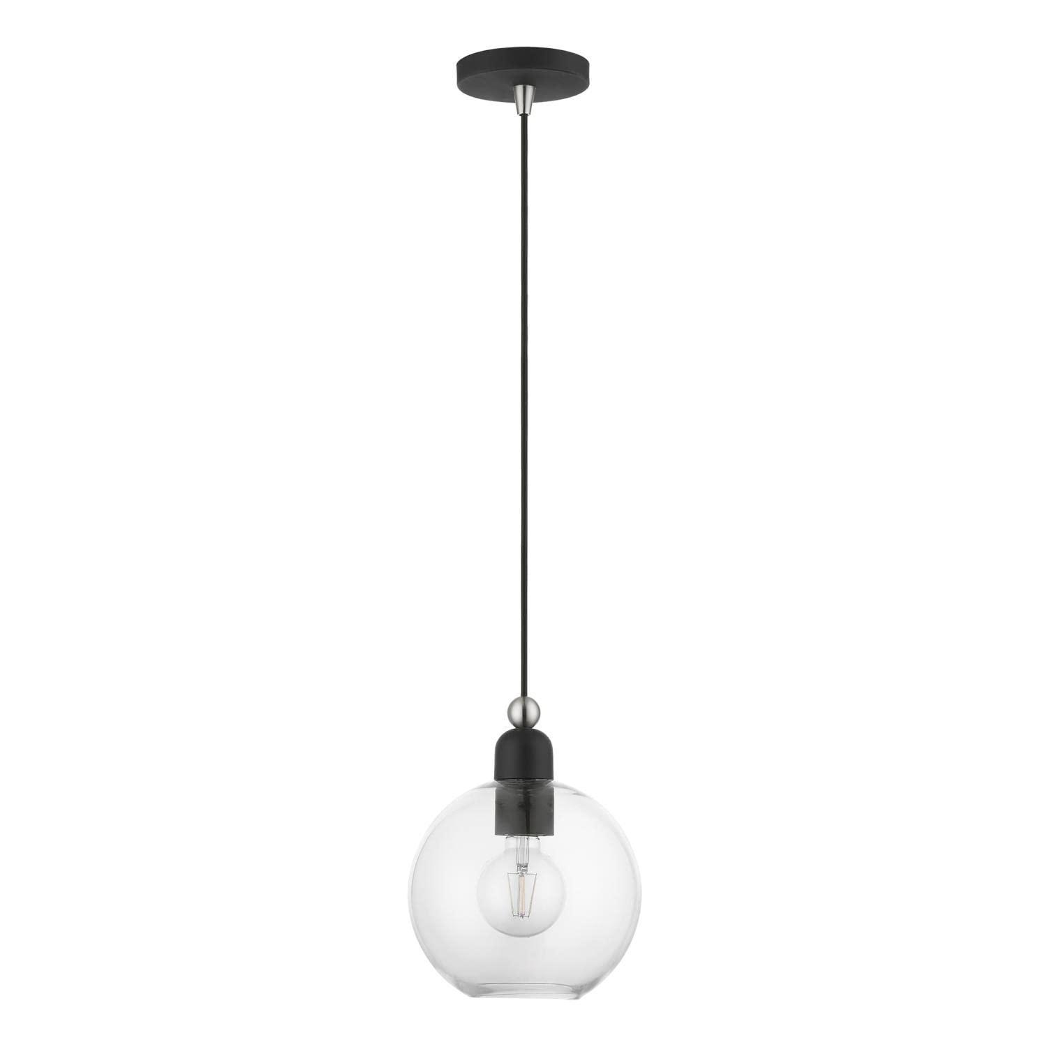 Livex Lighting Downtown 1 - Light Pendant in  Black/Brushed Nickel