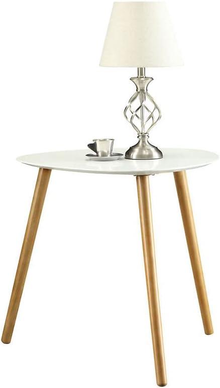 Oslo 24" White Wood and Metal End Table