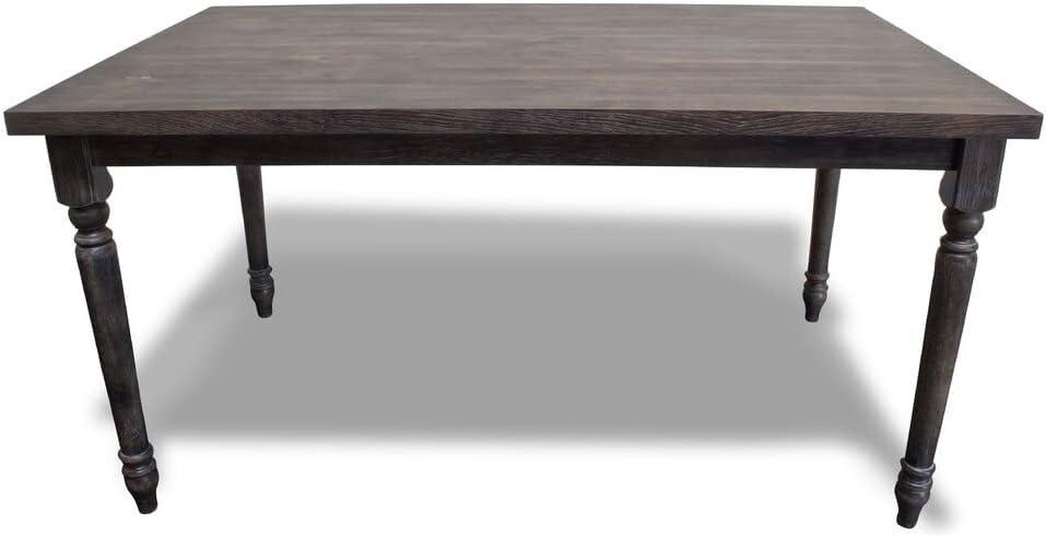 Best Master Furniture Demi Grey Wood and Veneer Distressed Dining Table