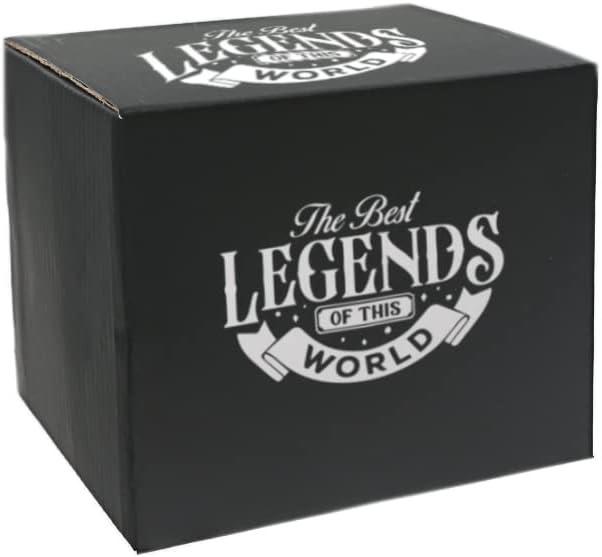 Pavilion Gift Company - Grandpa Limited Edition Legend - Ceramic 13-ounce Campfire Mug, Double Sided Coffee Cup, Fathers Day Gift, 1 Count (Pack of 1), 3.75” x 5” x 3.5”, Black/Yellow