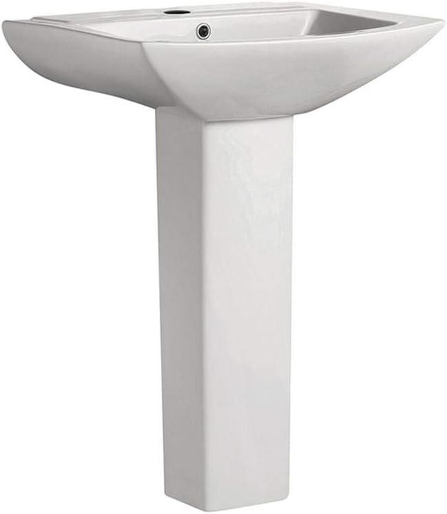 Sublime 24" Rectangular Pedestal Bathroom Sink with Overflow