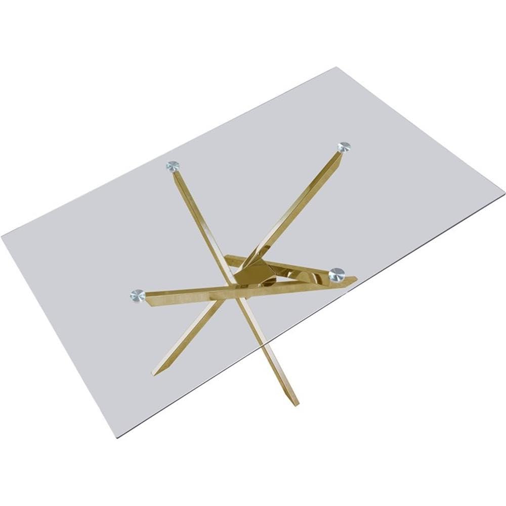 Meridian Furniture Yellow Xander Contemporary Glass Dining Table