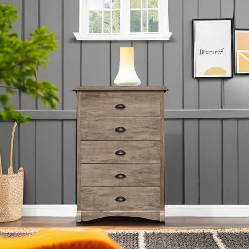 5 Drawer Salt Spring Dresser Drifted Gray - Prepac