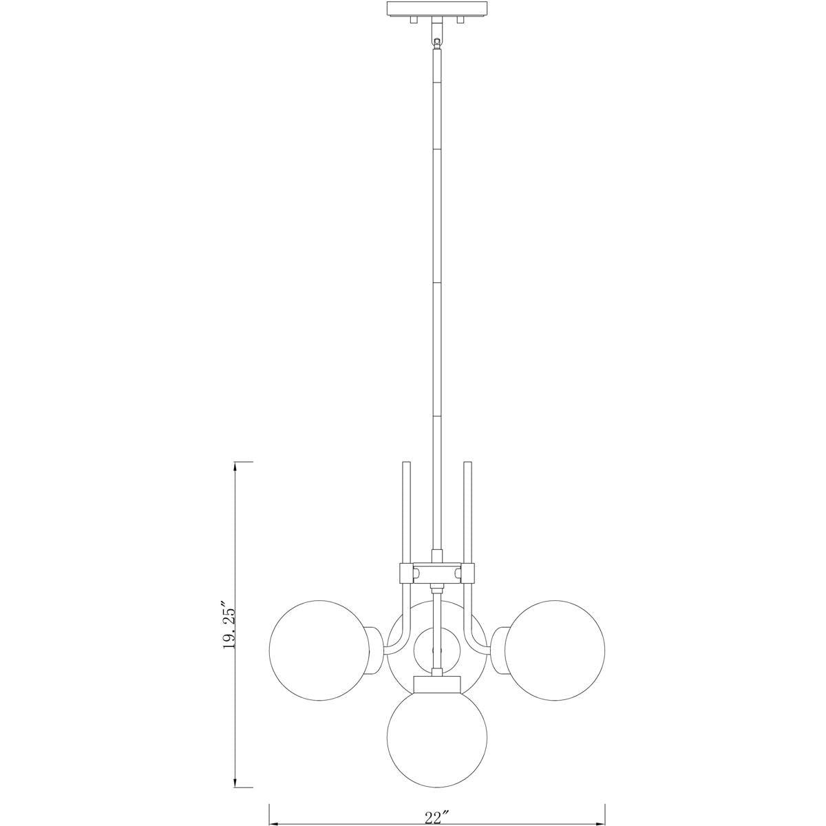 Z-Lite Parsons 4 - Light Chandelier in  Matte Black/Olde Brass