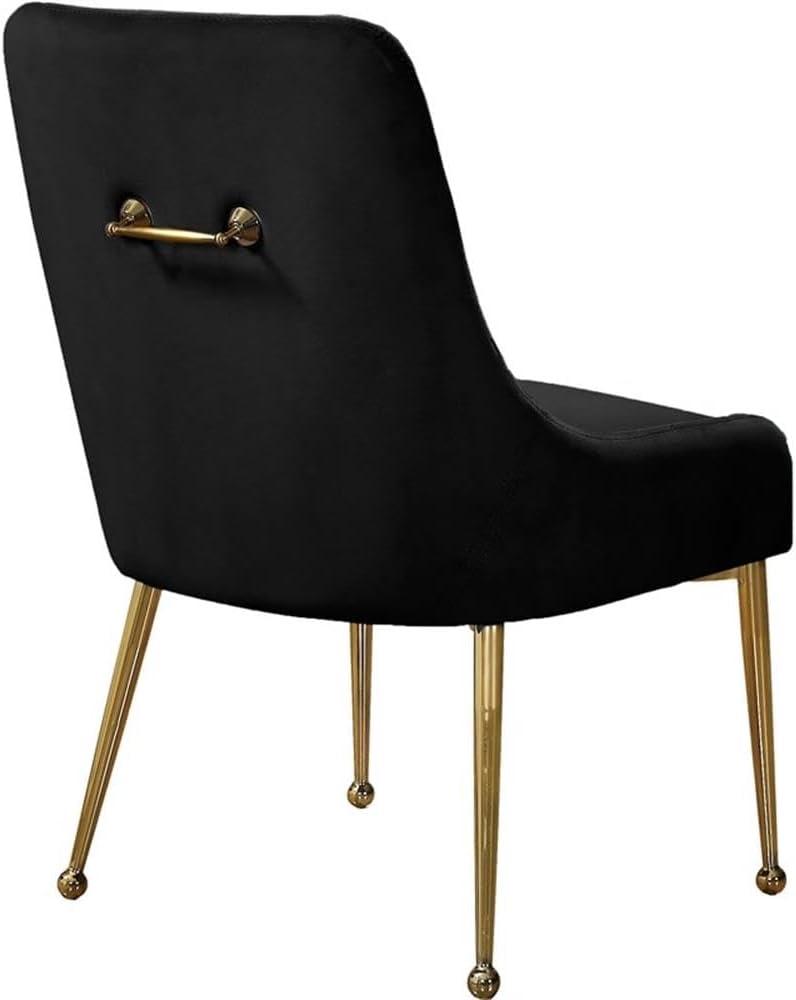 Meridian Furniture Owen 19.5"H Velvet Dining Chair in Black (Set of 2)