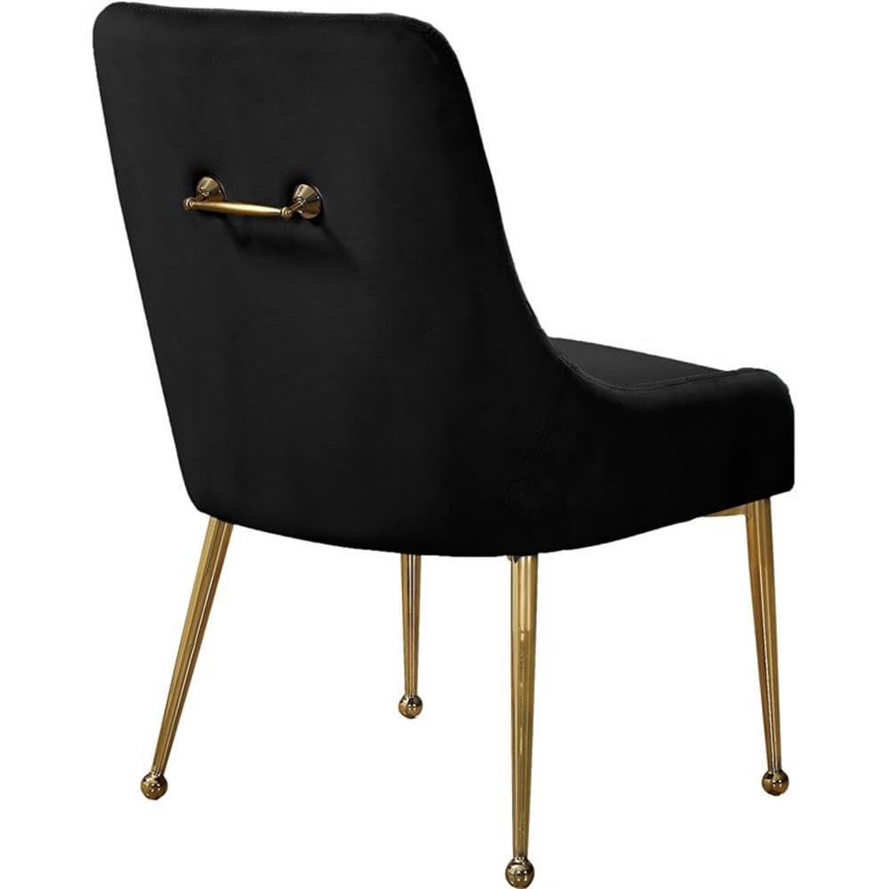Meridian Furniture Owen 19.5"H Velvet Dining Chair in Black (Set of 2)