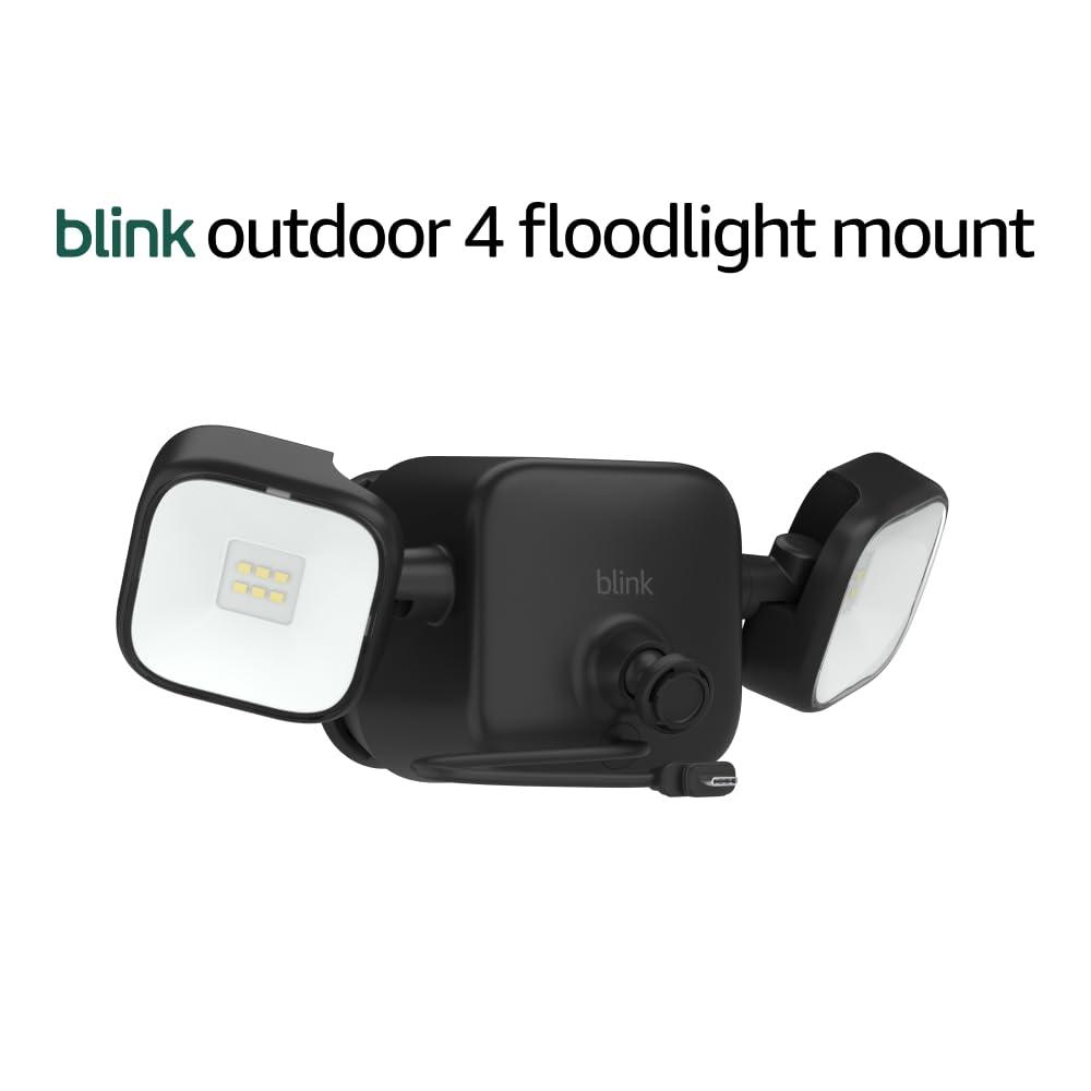 Black Outdoor Battery-Powered LED Floodlight Mount