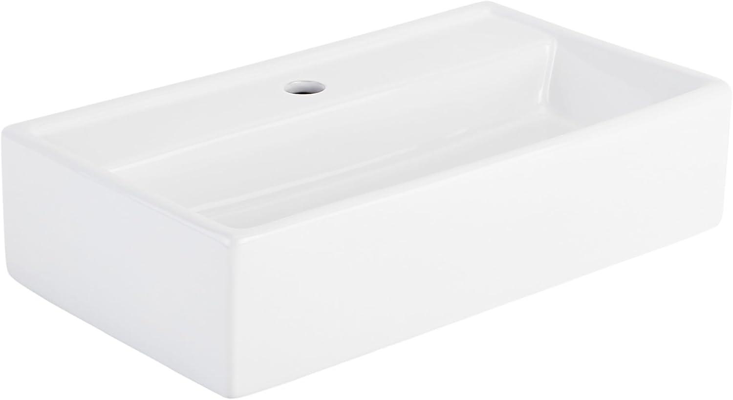 Signature Hardware 484632 22" Kaisy White Porcelain Rectangular Wall Mount Bathroom Sink with Overflow
