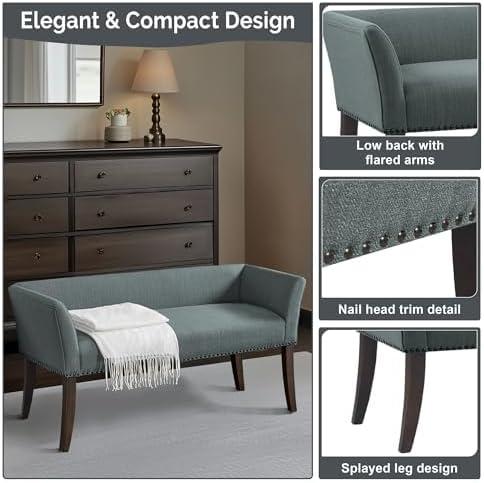 GZMWON 1 Polyester Upholstered Bench Bedroom Bench Modern Bench Accent Bench