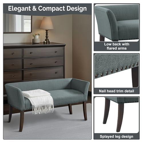 GZMWON 1 Polyester Upholstered Bench Bedroom Bench Modern Bench Accent Bench