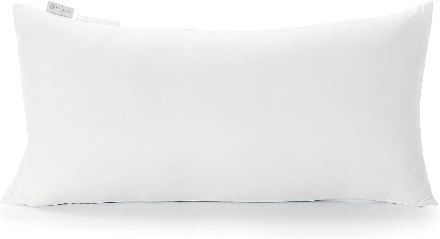 White Rectangular Polyester Throw Pillow Insert, 16x26 Inch