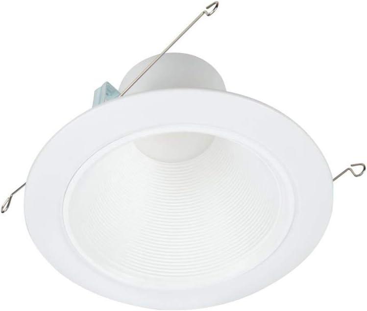 HALO RL 5 in. and 6 in. White Integrated LED Recessed Light Retrofit Trim at 3000K Soft White, Deep Baffle for Low Glare