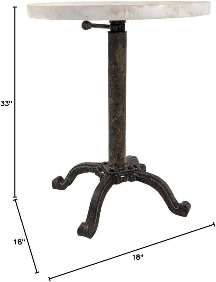 Carolina Living Colton Adjustable Vintage Table Natural Driftwood/Aged Iron: Mango Wood, Iron Frame, 30 Day Warranty