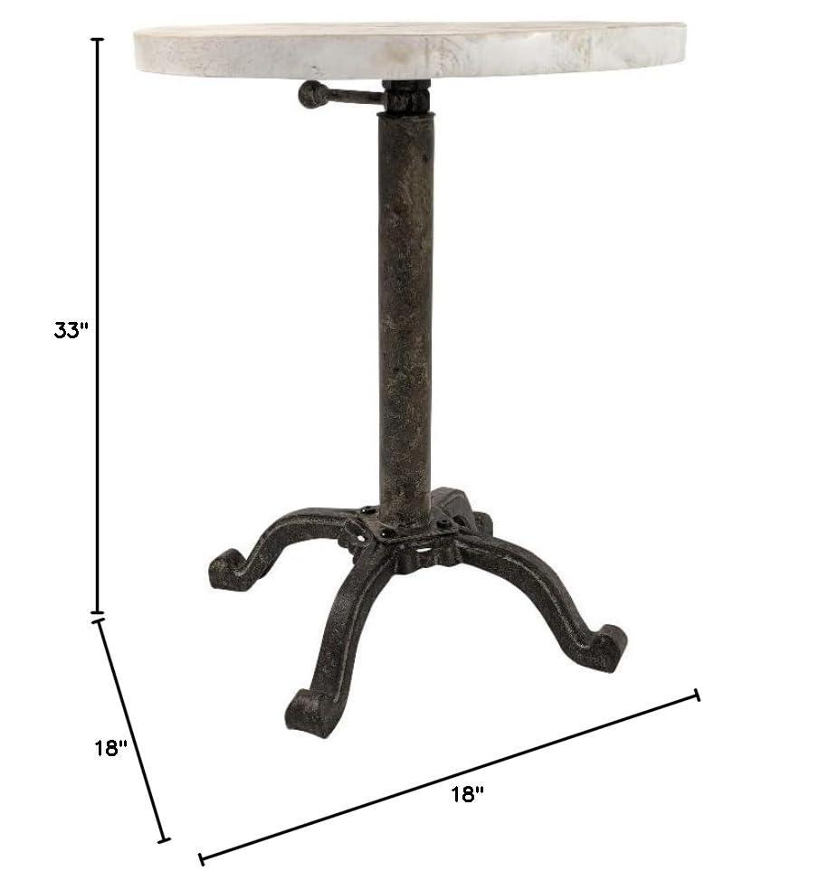 Carolina Living Colton Adjustable Vintage Table Natural Driftwood/Aged Iron: Mango Wood, Iron Frame, 30 Day Warranty