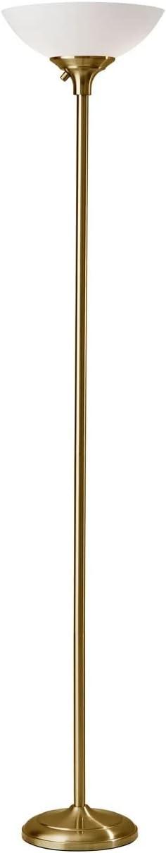 Adesso® Glenn 300W Torchiere, 71"H, Antique Brass Base