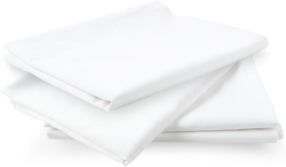 4 Pcs Pillowcases, 400 Thread Count Cotton Pillow Cover with Hidden Zipper Pillow Case, White Queen
