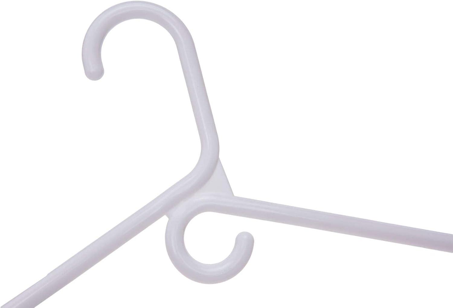 Heavy Duty White Plastic 17" Clothes Hangers, 30-Pack