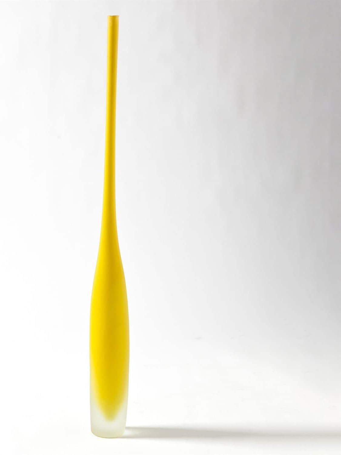 Small Citron Frosted Glass Spire Bottle