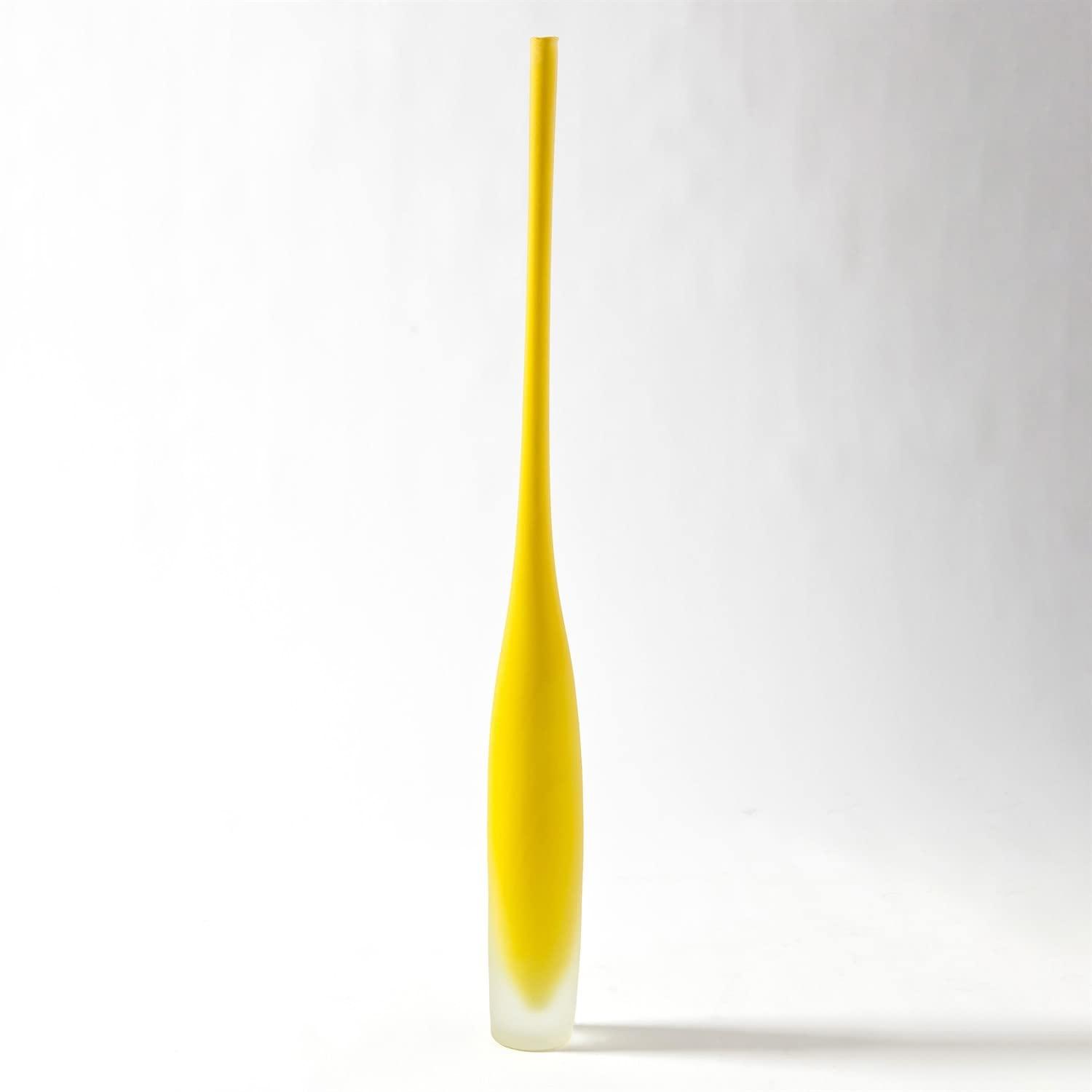 Small Citron Frosted Glass Spire Bottle