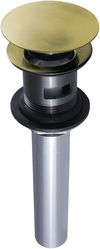 Kingston Brass Push Pop-Up Bathroom Sink Drain with Overflow, 22 Gauge