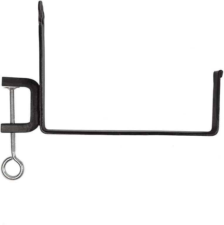 5" x 10" Pair of Clamp-On Steel Flower Box Brackets Black - ACHLA Designs: Secure Deck Rail Mounting, Easy Storage