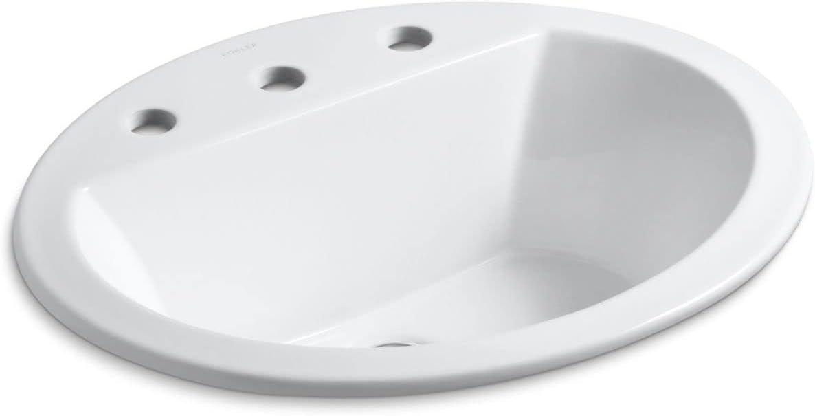 Bryant Vitreous China Oval Drop-In Bathroom Sink with Overflow