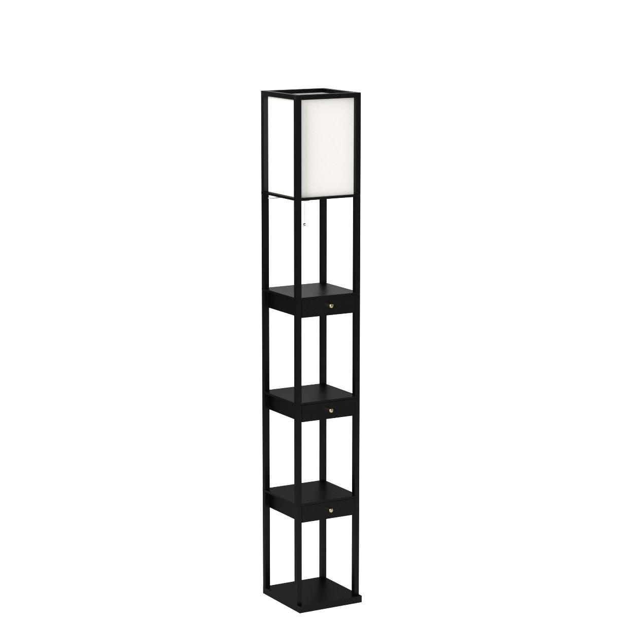 Brightech Maxwell 72 in. Traditional LED Energy Efficient 3-Drawer Shelf Floor Lamp