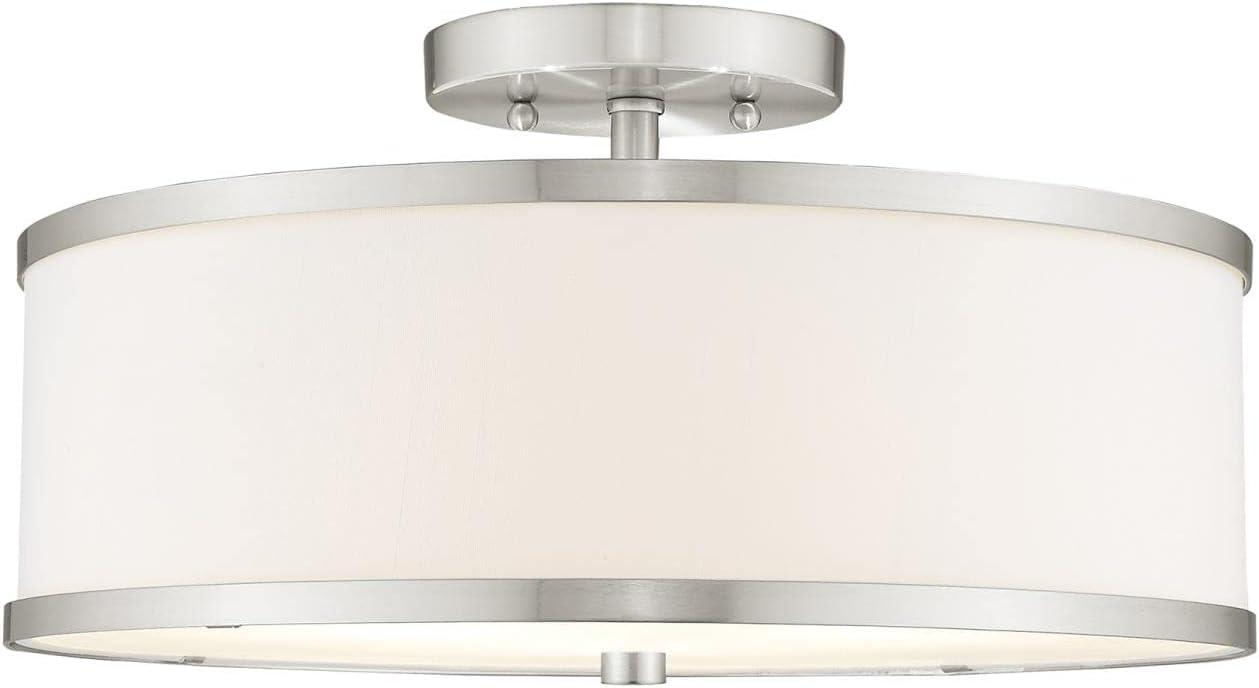 Livex Lighting Park Ridge 3 - Light Semi-Flush Mount in  Brushed Nickel